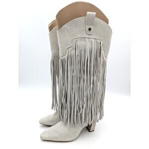 Vince Camuto Shela Pointed Toe Western Boots Women's Natural Size US6.5M EU37